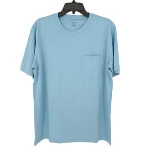Land's End Short Sleeve Super T-Shirt Men's XL Light Blue Basic Pocket